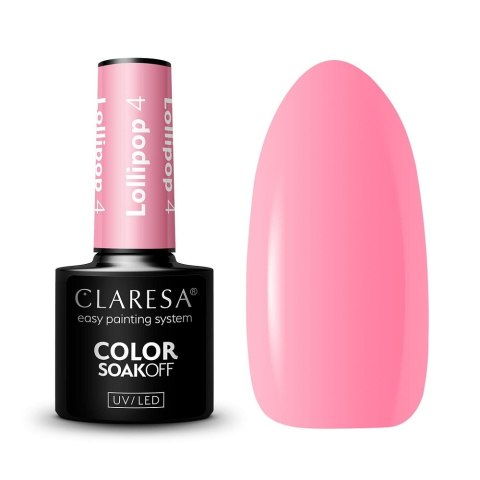 Claresa Soak Off UV/LED Lollipop lakier hybrydowy 4 5g Claresa Soak Off UV/LED Lollipop lakier hybrydowy 4 5g