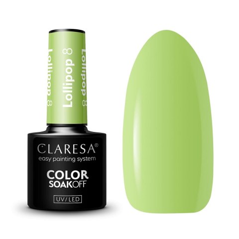 Claresa Soak Off UV/LED Lollipop lakier hybrydowy 8 5g Claresa Soak Off UV/LED Lollipop lakier hybrydowy 8 5g