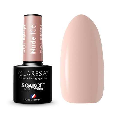 Claresa Soak Off UV/LED Nude lakier hybrydowy 106 5g Claresa Soak Off UV/LED Nude lakier hybrydowy 106 5g