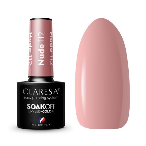 Claresa Soak Off UV/LED Nude lakier hybrydowy 112 5g Claresa Soak Off UV/LED Nude lakier hybrydowy 112 5g