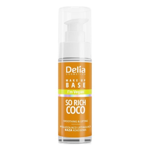 Delia Vegan Make Up Base wegańska baza wygładzająco-liftingująca So Rich Coco 30ml