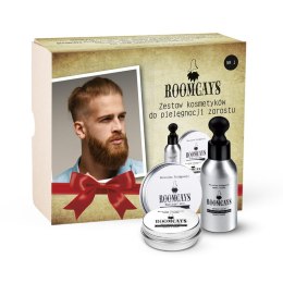 Zestaw #1 kosmetyków dla mężczyzn olejek do brody 50ml + wosk do wąsów 30ml + balsam do zarostu 30ml ROOMCAYS