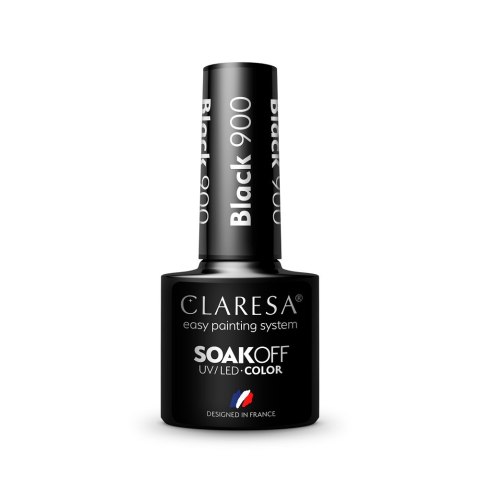 Claresa Soak Off UV/LED Color lakier hybrydowy 900 Black 5g