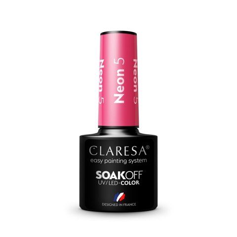 Claresa Soak Off UV/LED Neon lakier hybrydowy 5 5g Claresa Soak Off UV/LED Neon lakier hybrydowy 5 5g
