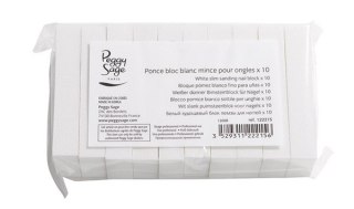 Peggy Sage White Slim Sanding Nail Block cienki blok polerski do paznokci biały 10szt