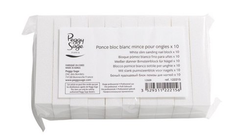 Peggy Sage White Slim Sanding Nail Block cienki blok polerski do paznokci biały 10szt Peggy Sage White Slim Sanding Nail Block cienki blok polerski do paznokci biały 10szt