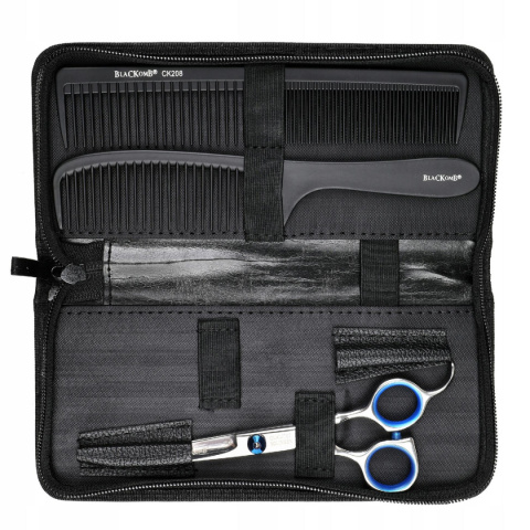 Poniks Zestaw do strzyżenia włosów nożyczki i grzebienie w etui