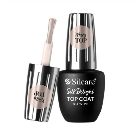 Silcare Top Coat Silk Delight No Wipe top do lakierów hybrydowych 9ml Silcare Top Coat Silk Delight No Wipe top do lakierów hybrydowych 9ml