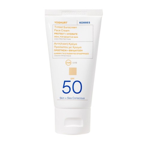 Korres Yoghurt Tinted Sunscreen Face Cream koloryzujący krem ochronny do twarzy SPF50 Nude 50ml Korres Yoghurt Tinted Sunscreen Face Cream koloryzujący krem ochronny do twarzy SPF50 Nude 50ml