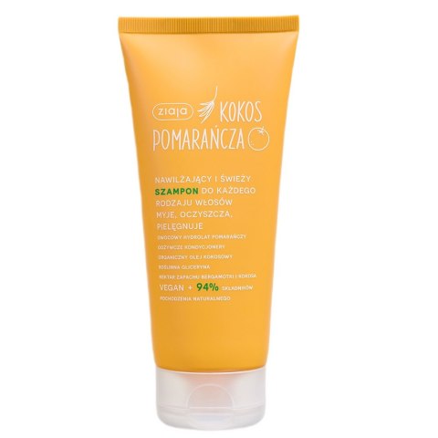 Ziaja Kokos Pomarańcza nawilżający i świeży szampon do każdego rodzaju włosów 200ml Ziaja Kokos Pomarańcza nawilżający i świeży szampon do każdego rodzaju włosów 200ml