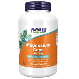 Magnesium 400mg suplement diety 180 kapsułek Now Foods