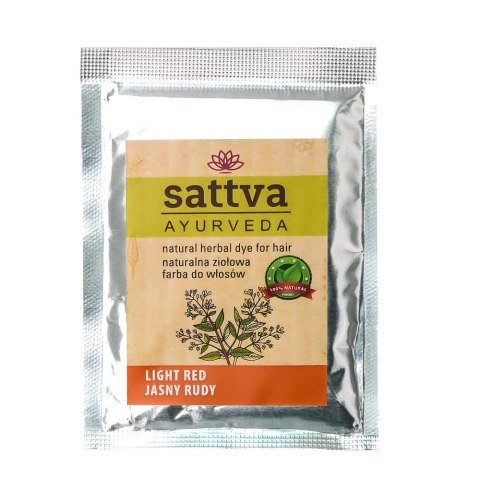 Sattva Natural Herbal Dye for Hair naturalna ziołowa farba do włosów Light Red 10g Sattva Natural Herbal Dye for Hair naturalna ziołowa farba do włosów Light Red 10g