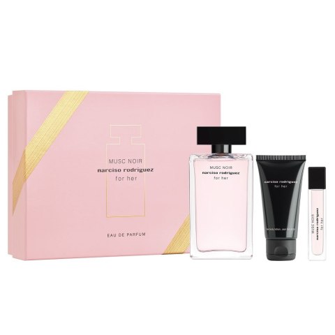 Narciso Rodriguez For Her Musc Noir zestaw woda perfumowana spray 100ml + balsam do ciała 50ml + woda perfumowana spray 10ml