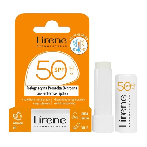 Lirene Pielęgnacyjna pomadka ochronna SPF50 4.6g Lirene Pielęgnacyjna pomadka ochronna SPF50 4.6g