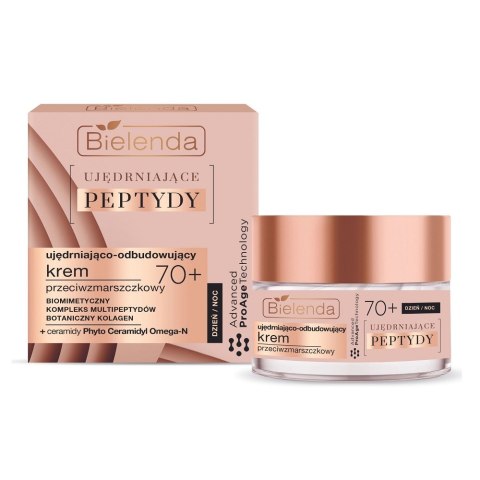 Bielenda Ujędrniające Peptydy 70+ ujędrniająco-odbudowujący krem przeciwzmarszczkowy na dzień i noc 50ml Bielenda Ujędrniające Peptydy 70+ ujędrniająco-odbudowujący krem przeciwzmarszczkowy na dzień i noc 50ml