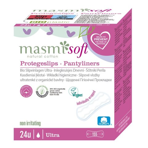 Masmi Soft ultracienkie wkładki higieniczne z bawełny organicznej 24szt. Masmi Soft ultracienkie wkładki higieniczne z bawełny organicznej 24szt.