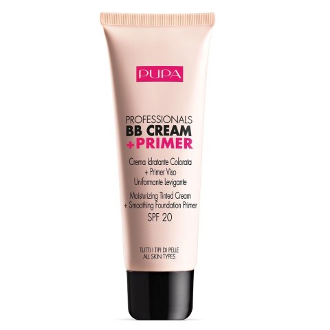 Pupa Milano Professionals BB Cream & Primer SPF20 krem BB + baza pod makijaż 001 Nude 50ml Pupa Milano Professionals BB Cream & Primer SPF20 krem BB + baza pod makijaż 001 Nude 50ml