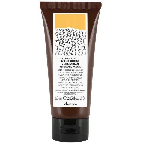 Davines Naturaltech Nourishing Vegetarian Miracle Mask odżywcza maska do włosów suchych i osłabionych 60ml Davines Naturaltech Nourishing Vegetarian Miracle Mask odżywcza maska do włosów suchych i osłabionych 60ml
