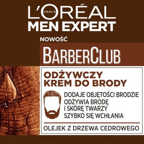 L'Oreal Paris Men Expert Barber Club odżywczy krem do brody 50ml L'Oreal Paris Men Expert Barber Club odżywczy krem do brody 50ml