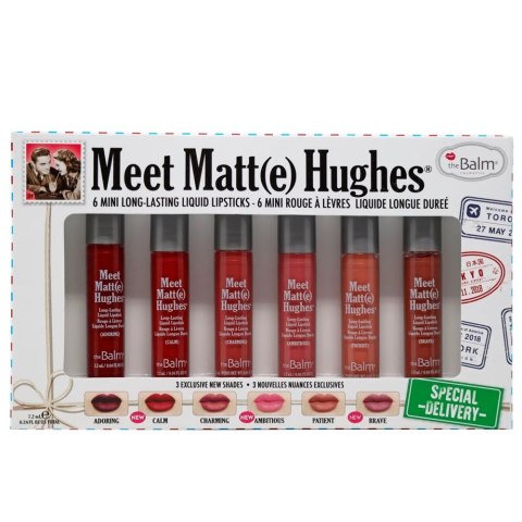 The Balm Meet Matt(e) Hughes Special Delivery zestaw mini pomadek w płynie 6x1.2ml The Balm Meet Matt(e) Hughes Special Delivery zestaw mini pomadek w płynie 6x1.2ml