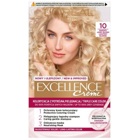 L'Oreal Paris Excellence Creme farba do włosów 10 Bardzo Jasny Blond L'Oreal Paris Excellence Creme farba do włosów 10 Bardzo Jasny Blond