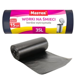 Master Worki na śmieci czarne LDPE mocne 35L