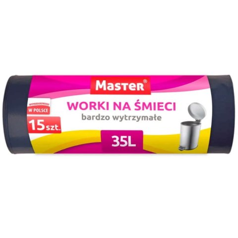 Master Worki na śmieci czarne LDPE mocne 35L