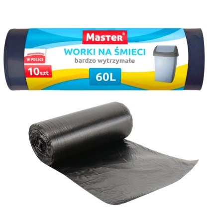 Master Worki na śmieci czarne LDPE mocne 60L