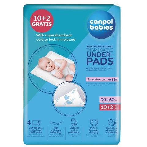 Canpol Babies Wielofunkcyjne podkłady higieniczne 90x60cm 12szt Canpol Babies Wielofunkcyjne podkłady higieniczne 90x60cm 12szt