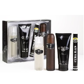 Cuba Original Cuba Black zestaw woda toaletowa spray 100ml + woda toaletowa spray 35ml + żel pod prysznic 200ml + woda po goleniu spray 100ml