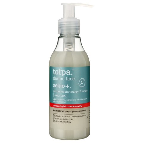 Tołpa Dermo Face Sebio+ żel do mycia twarzy 2 kwasy: AHA + LHA 195ml Tołpa Dermo Face Sebio+ żel do mycia twarzy 2 kwasy: AHA + LHA 195ml