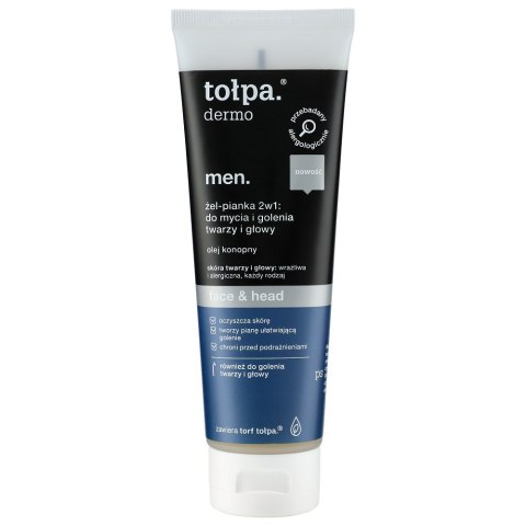 Tołpa Dermo Men żel-pianka 2w1: do mycia i golenia twarzy i głowy 100ml Tołpa Dermo Men żel-pianka 2w1: do mycia i golenia twarzy i głowy 100ml