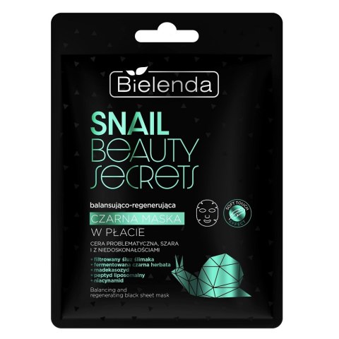Bielenda Snail Beauty Secrets balansująco-regenerująca czarna maska w płacie Bielenda Snail Beauty Secrets balansująco-regenerująca czarna maska w płacie