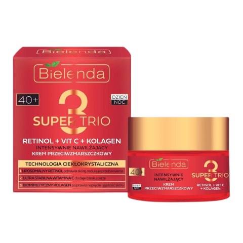 Bielenda Super Trio intensywnie nawilżający krem przeciwzmarszczkowy 40+ 50ml Bielenda Super Trio intensywnie nawilżający krem przeciwzmarszczkowy 40+ 50ml
