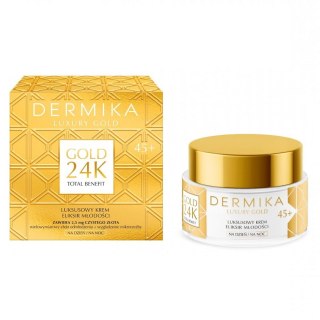 Dermika Luxury Gold 24K Total Benefit luksusowy krem eliksir młodości 45+ 50ml