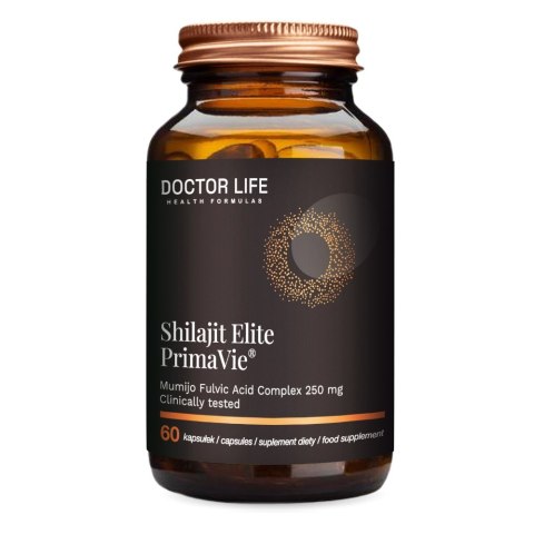 Doctor Life Shilajit Elite PrimaVie suplement diety wspierający płodność i zdrowie skóry 60 kapsułek Doctor Life Shilajit Elite PrimaVie suplement diety wspierający płodność i zdrowie skóry 60 kapsułek