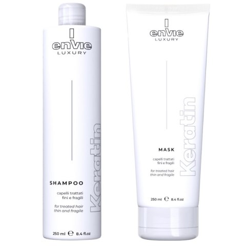Szampon i Maska po keratynowym prostowaniu włosów Envie Keratin 2x250ml Szampon i Maska po keratynowym prostowaniu włosów Envie Keratin 2x250ml