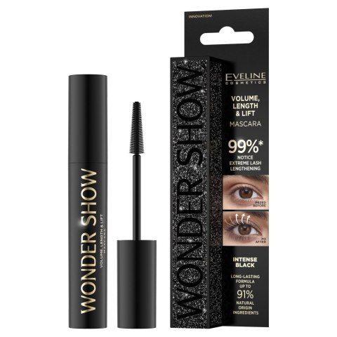Eveline Cosmetics Wonder Show pogrubiająco-wydłużająco-liftingujący tusz do rzęs 7ml Eveline Cosmetics Wonder Show pogrubiająco-wydłużająco-liftingujący tusz do rzęs 7ml