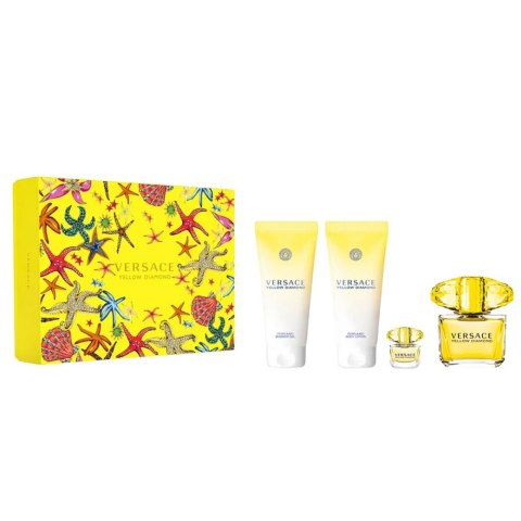 Versace Yellow Diamond zestaw woda toaletowa spray 90ml + balsam do ciała 100ml + woda toaletowa 5ml + żel pod prysznic 100ml Versace Yellow Diamond zestaw woda toaletowa spray 90ml + balsam do ciała 100ml + woda toaletowa 5ml + żel pod prysznic 100ml