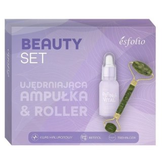 Esfolio Beauty Set zestaw ujędrniająca ampułka 30ml + roller z jadeitu