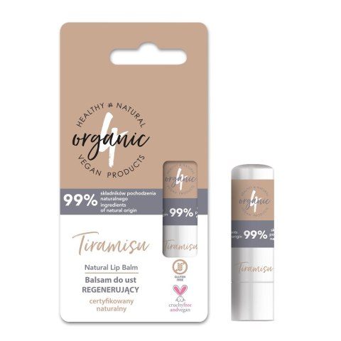 4organic Balsam do ust regenerujący Tiramisu 5g 4organic Balsam do ust regenerujący Tiramisu 5g