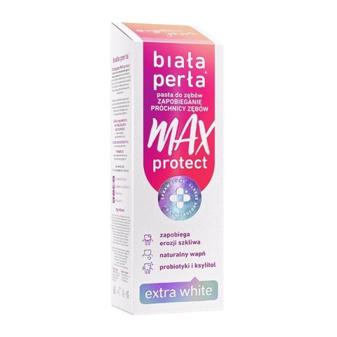 Biała Perła Max Protect Extra White wybielająca pasta do zębów 75ml Biała Perła Max Protect Extra White wybielająca pasta do zębów 75ml