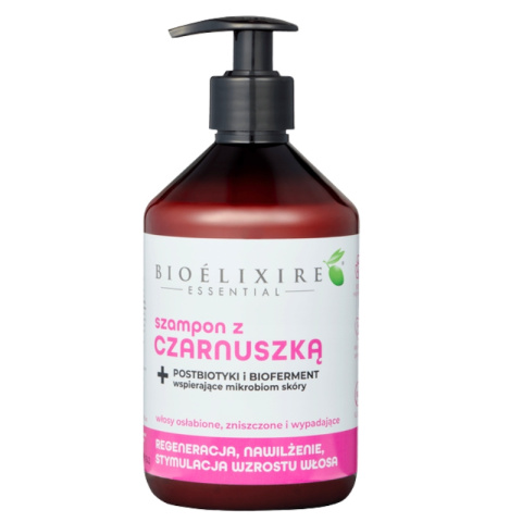 Bioelixire Czarnuszka Szampon + Maska regenerująca do włosów zniszczonych wypadających 2x500ml Bioelixire Czarnuszka Szampon + Maska regenerująca do włosów zniszczonych wypadających 2x500ml