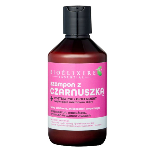Bioelixire Szampon do włosów zniszczonych i wypadających z czarnuszką 300ml Bioelixire Szampon do włosów zniszczonych i wypadających z czarnuszką 300ml