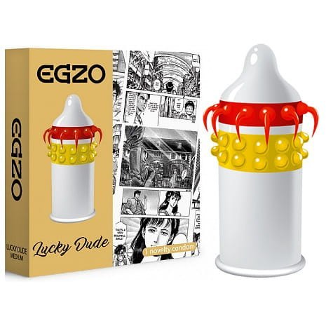 EGZO Lucky Dude prezerwatywa z pieszczącymi kolcami i wypustkami Medium 1szt. EGZO Lucky Dude prezerwatywa z pieszczącymi kolcami i wypustkami Medium 1szt.