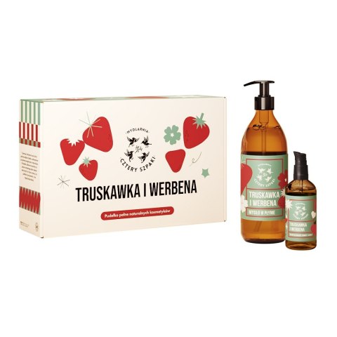 Mydlarnia Cztery Szpaki Truskawka i Werbena zestaw olejek do masażu 100ml + mydło w płynie 500ml Mydlarnia Cztery Szpaki Truskawka i Werbena zestaw olejek do masażu 100ml + mydło w płynie 500ml