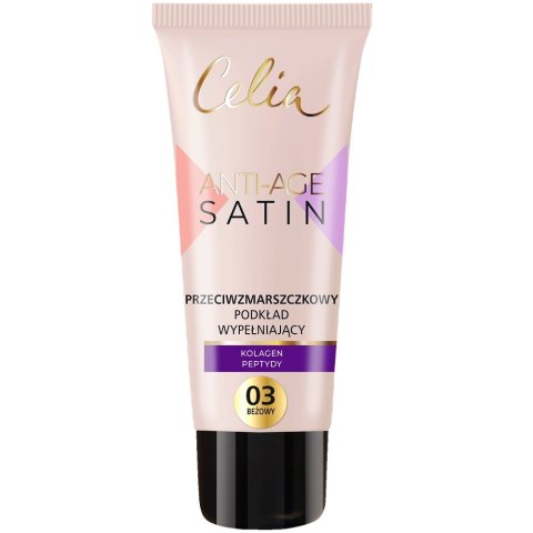 Celia Satin Anti-Age przeciwzmarszczkowy podkład wypełniający do twarzy 03 30ml Celia Satin Anti-Age przeciwzmarszczkowy podkład wypełniający do twarzy 03 30ml
