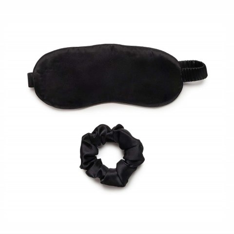 Lovli Silk Jedwabny zestaw maska do spania i gumka do włosów Black Lovli Silk Jedwabny zestaw maska do spania i gumka do włosów Black