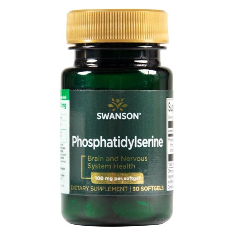 Swanson Phosphatidylserine 100mg suplement diety wspierający zdrowie mózgu 30 kapsułek żelowych Swanson Phosphatidylserine 100mg suplement diety wspierający zdrowie mózgu 30 kapsułek żelowych