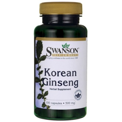 Swanson Żeń-Szeń Koreański 500mg suplement diety 100 kapsułek Swanson Żeń-Szeń Koreański 500mg suplement diety 100 kapsułek